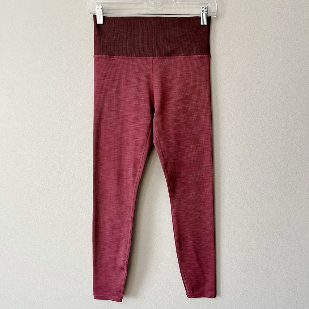 Vuori Lux Rib Studio Leggings Cinnamon Heather Women's Small Athleisure Yoga